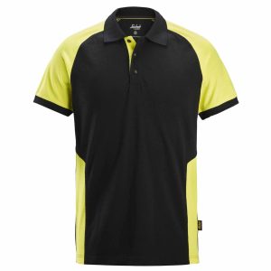 Polokošile s krátkým raglánovým rukávem černo žlutá