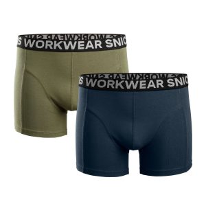 Bavlněné boxerky, khaki/modré dvojbalení