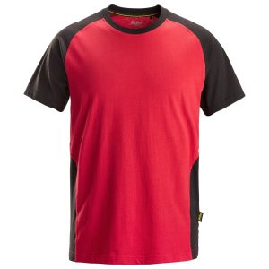 Tričko s krátkým raglánovým rukávem červeno-černé