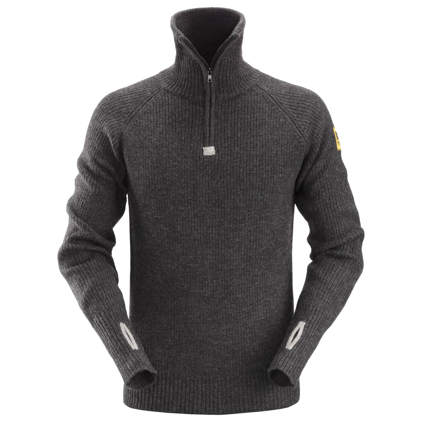 Svetr vlněný s ½ zipem tmavě